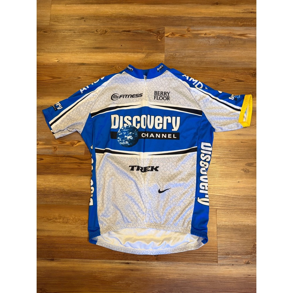 Nike Discovery Channel Pro Cycling Team Jersey Mens XL Blue White - Picture 1 of 7